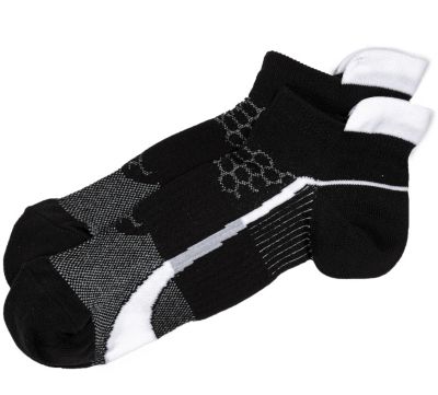 Black contrast stripe trainer socks